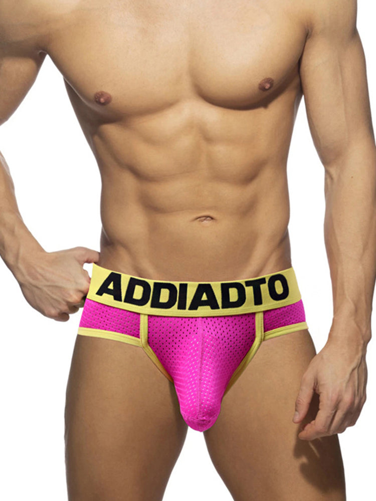 2 Pack Men's U-Pouch Mesh Low-Rise Briefs | dmunderwear detail image 3