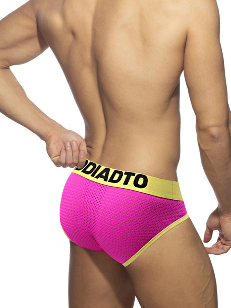 2 Pack Men's U-Pouch Mesh Low-Rise Briefs | dmunderwear detail image 5