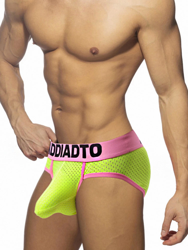2 Pack Men's U-Pouch Mesh Low-Rise Briefs | dmunderwear detail image 6