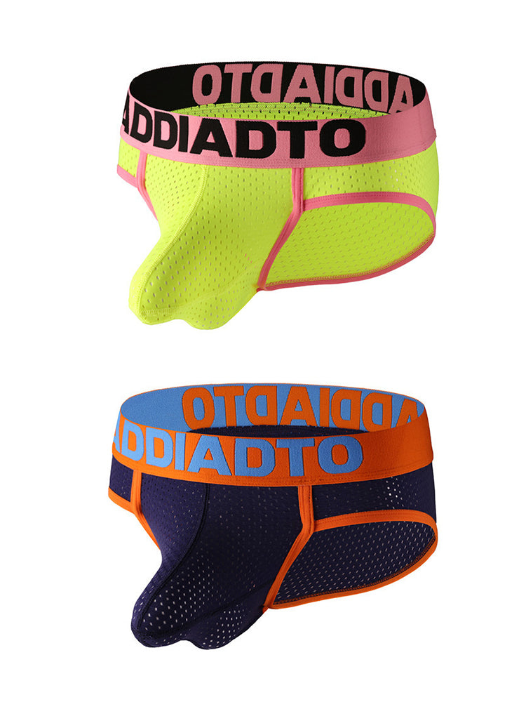 2 Pack Men's U-Pouch Mesh Low-Rise Briefs | dmunderwear detail image 7