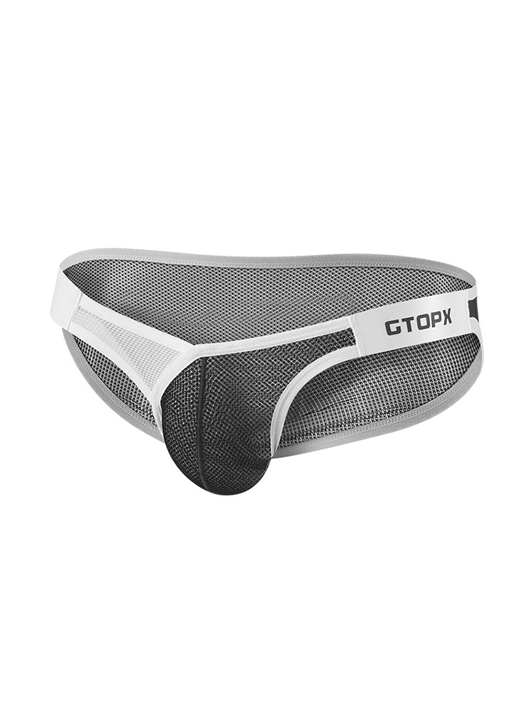 2 Pack Men's U-Pouch Sheer Mesh Briefs | dmunderwear detail image 16