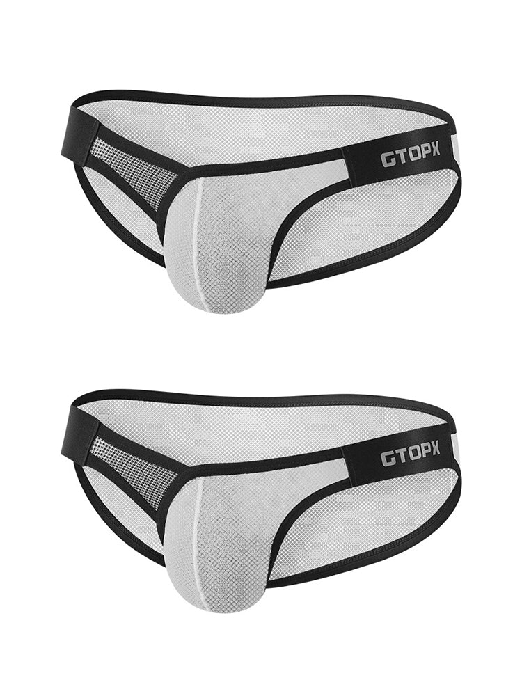 2 Pack Men's U-Pouch Sheer Mesh Briefs | dmunderwear detail image 7