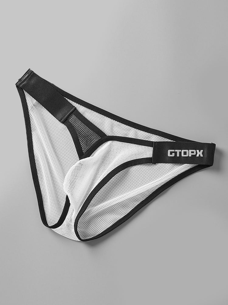 2 Pack Men's U-Pouch Sheer Mesh Briefs | dmunderwear detail image 8