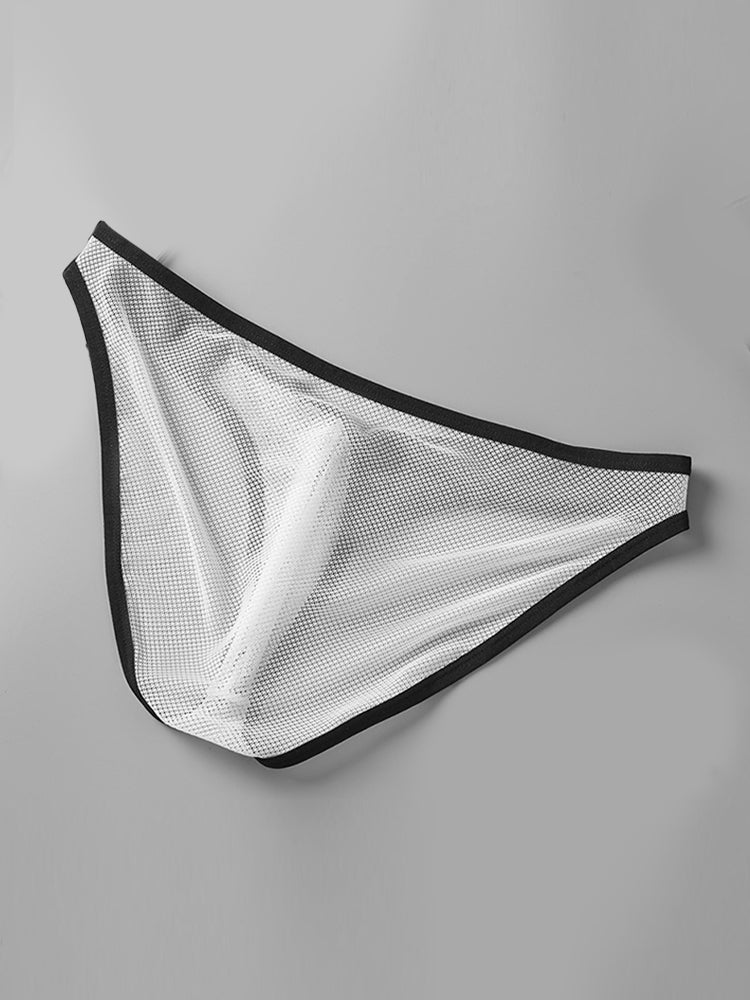 2 Pack Men's U-Pouch Sheer Mesh Briefs | dmunderwear detail image 9