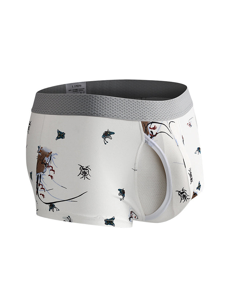 2 Pack Men's U-Pouch Side Vent Printed Trunks | dmunderwear detail image 16