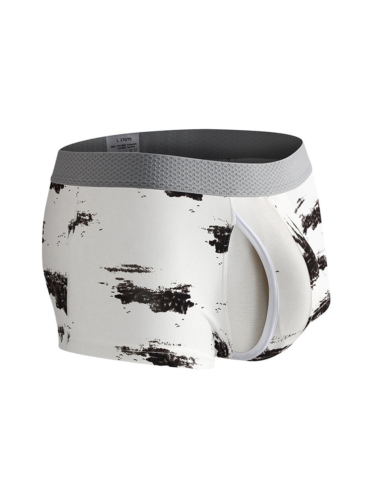 2 Pack Men's U-Pouch Side Vent Printed Trunks | dmunderwear detail image 18