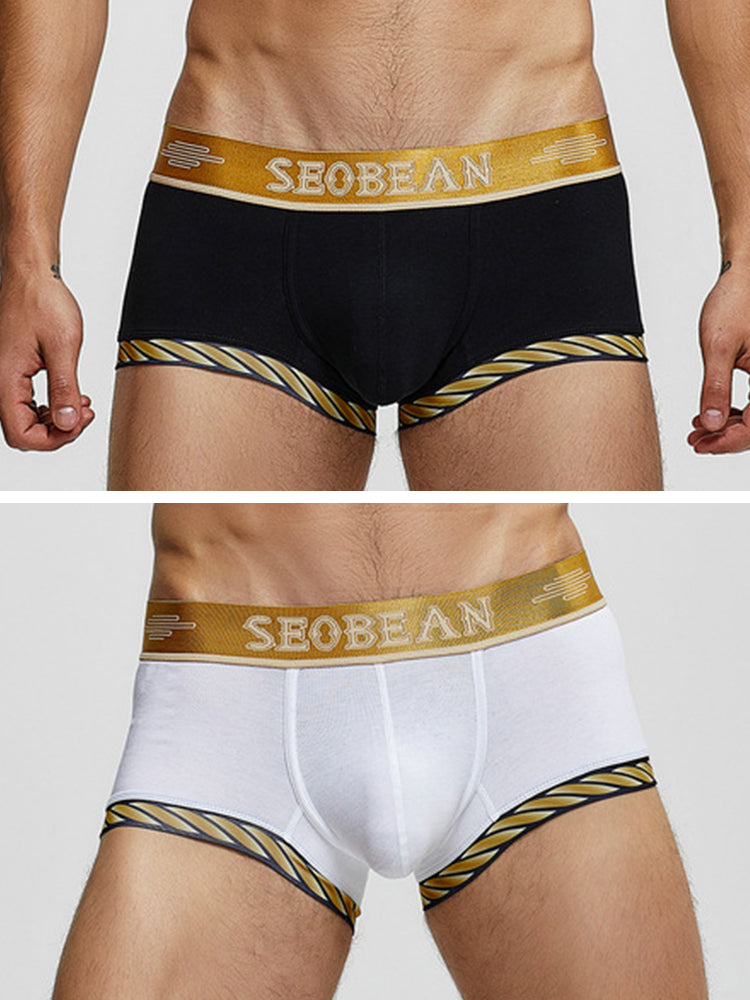 2 Pack Men's U-Pouch Solid Cotton Trunks | dmunderwear detail image 17