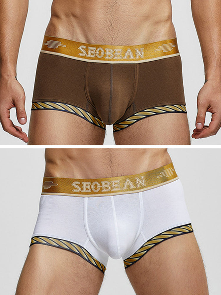 2 Pack Men's U-Pouch Solid Cotton Trunks | dmunderwear detail image 7