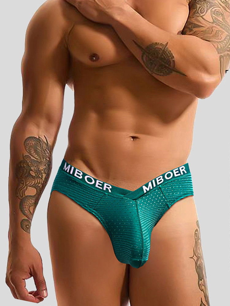 2 Pack Men's U-Pouch V-Front Low-Rise Briefs | dmunderwear detail image 19