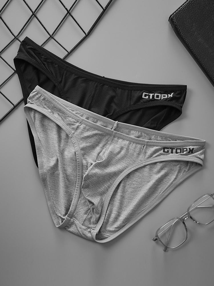 2 Pack Men's U-Shaped Pouch Single Layer Moisture-Wicking Comfortable Sexy Bikini | dmunderwear detail image 14