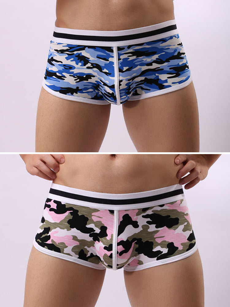 2 Pack Men's Ultra-Soft Bold Prints Sporty Cut Anti-Chafing Snug Fit Trunks | dmunderwear detail image 17