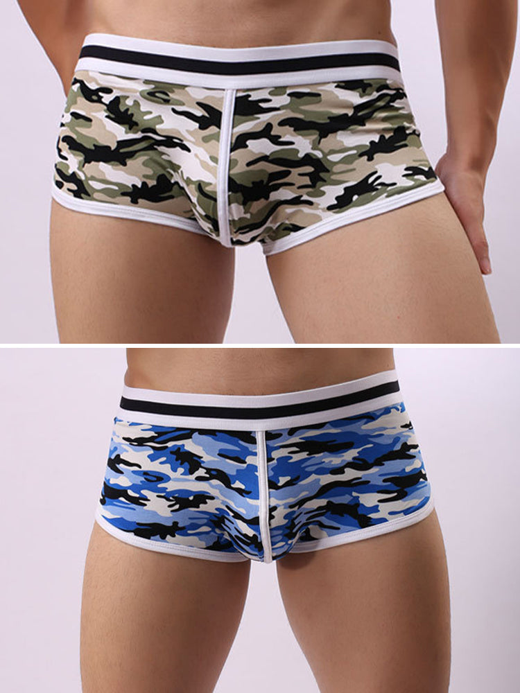 2 Pack Men's Ultra-Soft Bold Prints Sporty Cut Anti-Chafing Snug Fit Trunks | dmunderwear detail image 2