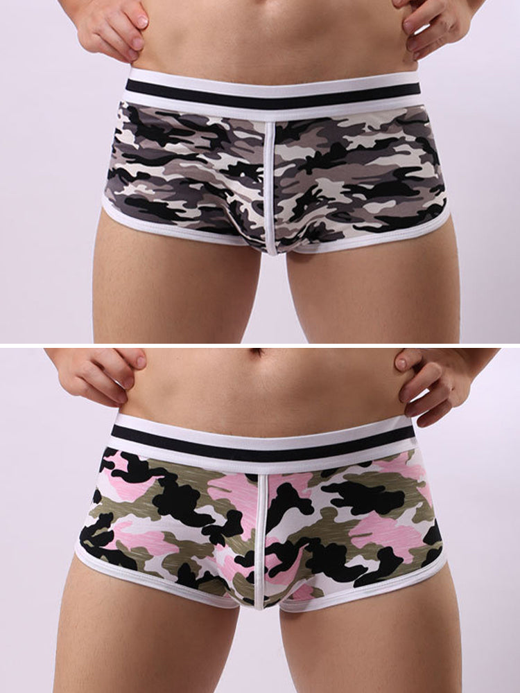 2 Pack Men's Ultra-Soft Bold Prints Sporty Cut Anti-Chafing Snug Fit Trunks | dmunderwear detail image 7