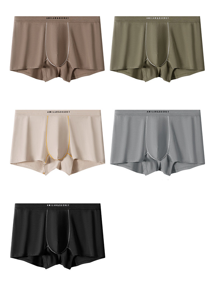 2 Pack Men's Ultra-Soft Cotton Antibacterial Seamless Comfort Trunks | dmunderwear detail image 14
