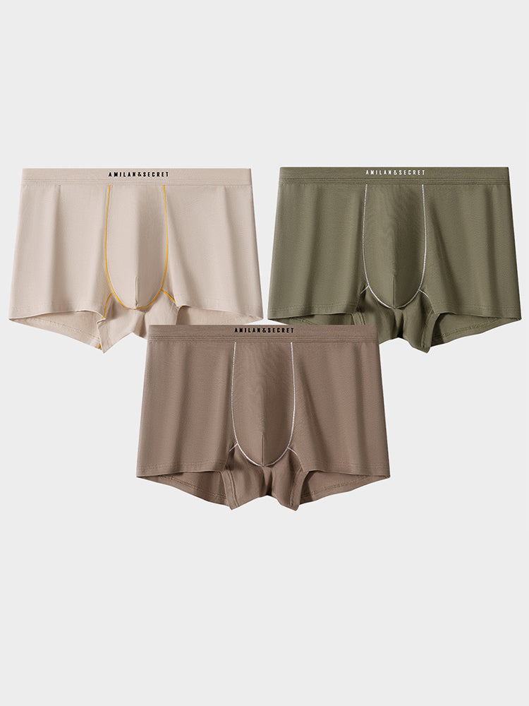 2 Pack Men's Ultra-Soft Cotton Antibacterial Seamless Comfort Trunks | dmunderwear detail image 15