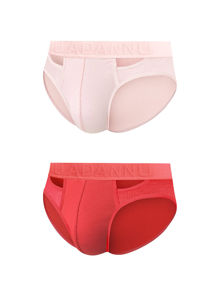 2 Pack Men's Ultra-Soft Cotton Comfort-Fit Expanded Pouch Briefs | dmunderwear detail image 14