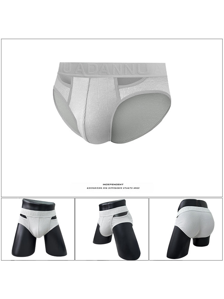 2 Pack Men's Ultra-Soft Cotton Comfort-Fit Expanded Pouch Briefs | dmunderwear detail image 4