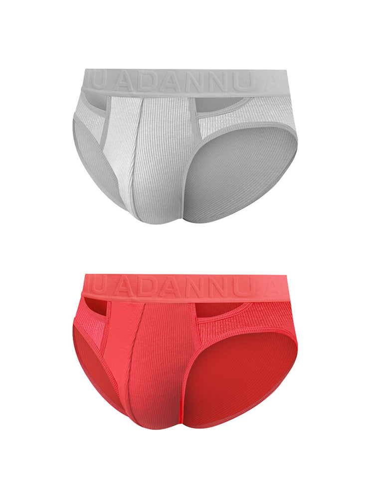 2 Pack Men's Ultra-Soft Cotton Comfort-Fit Expanded Pouch Briefs | dmunderwear detail image 8