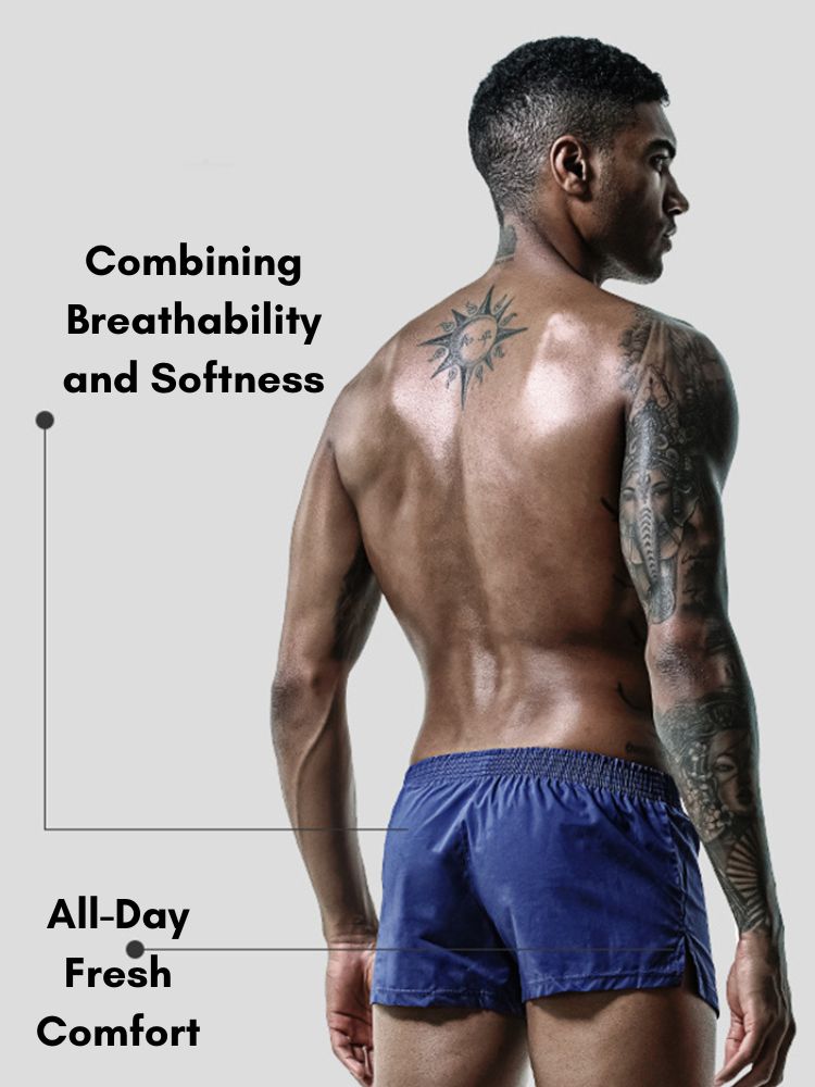 2 Pack Men's Ultra-Soft Cotton Comfy Waistband Odor-Control Boxers | dmunderwear detail image 3