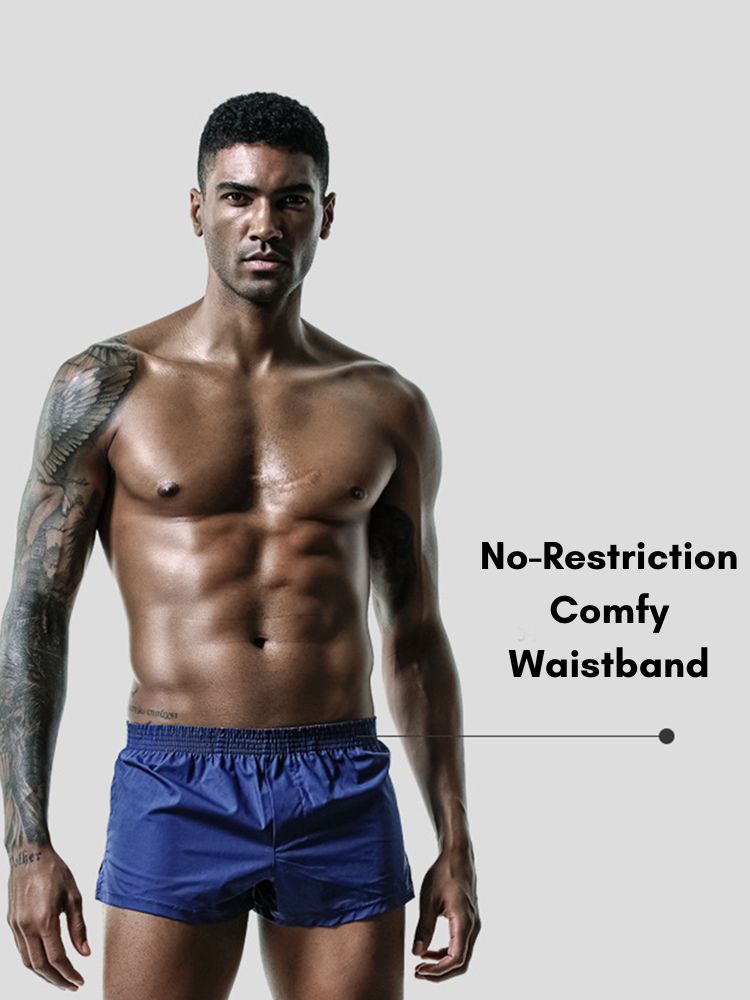 2 Pack Men's Ultra-Soft Cotton Comfy Waistband Odor-Control Boxers | dmunderwear detail image 4