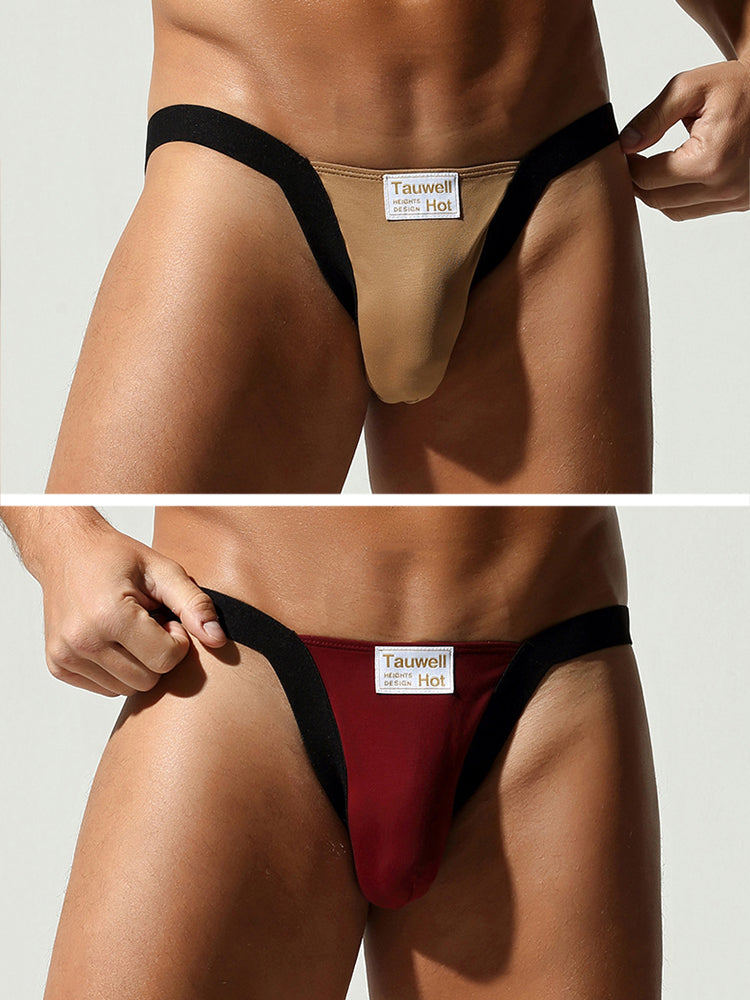 2 Pack Men's Ultra-Soft Cotton Low-Rise Sexy Anti-Chafing Stretch Jockstrap | dmunderwear detail image 12