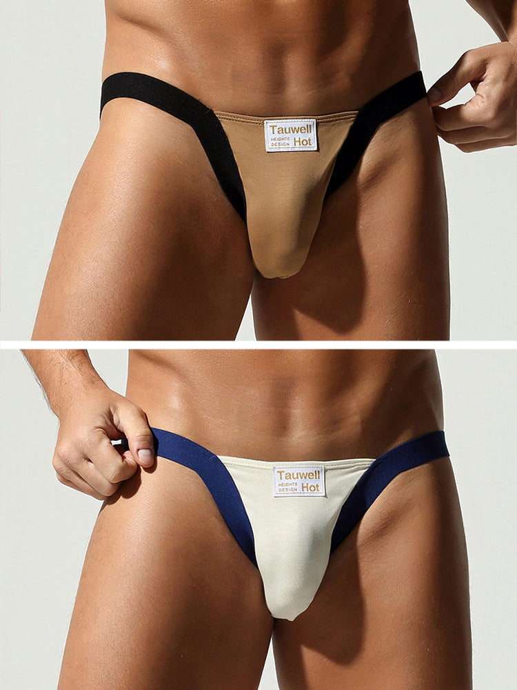 2 Pack Men's Ultra-Soft Cotton Low-Rise Sexy Anti-Chafing Stretch Jockstrap | dmunderwear detail image 2