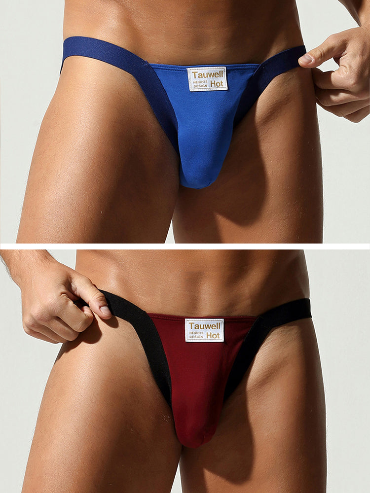 2 Pack Men's Ultra-Soft Cotton Low-Rise Sexy Anti-Chafing Stretch Jockstrap | dmunderwear detail image 7