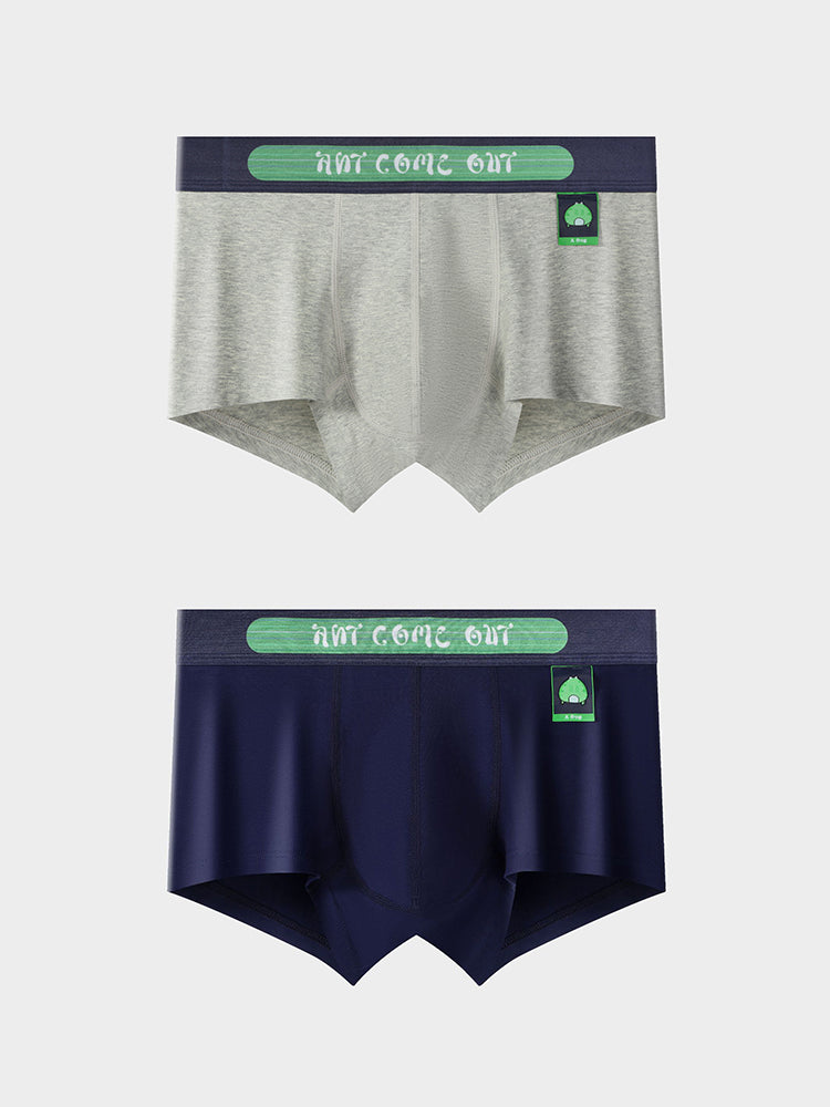 2 Pack Men's Ultra-Soft Cotton Mid-Rise Breathable Printed Trunks | dmunderwear detail image 14