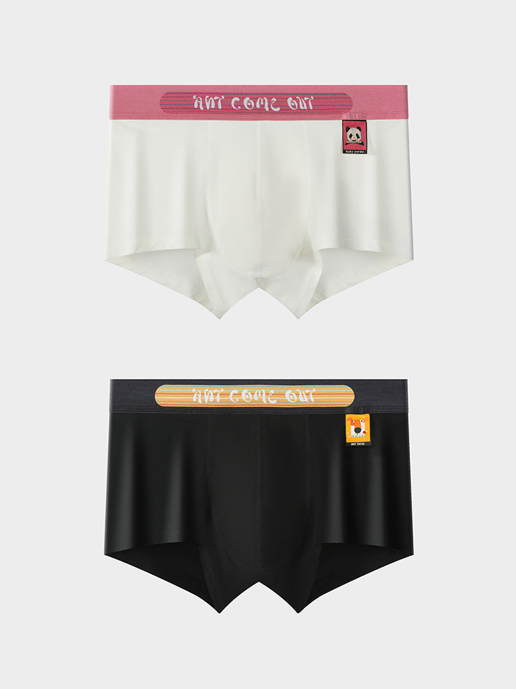 2 Pack Men's Ultra-Soft Cotton Mid-Rise Breathable Printed Trunks | dmunderwear detail image 16