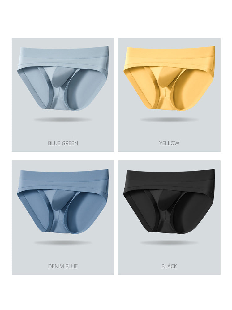 2 Pack Men's Ultra-Soft Fabric Stretch Fit Supportive Pouch Breathable Briefs | dmunderwear detail image 15