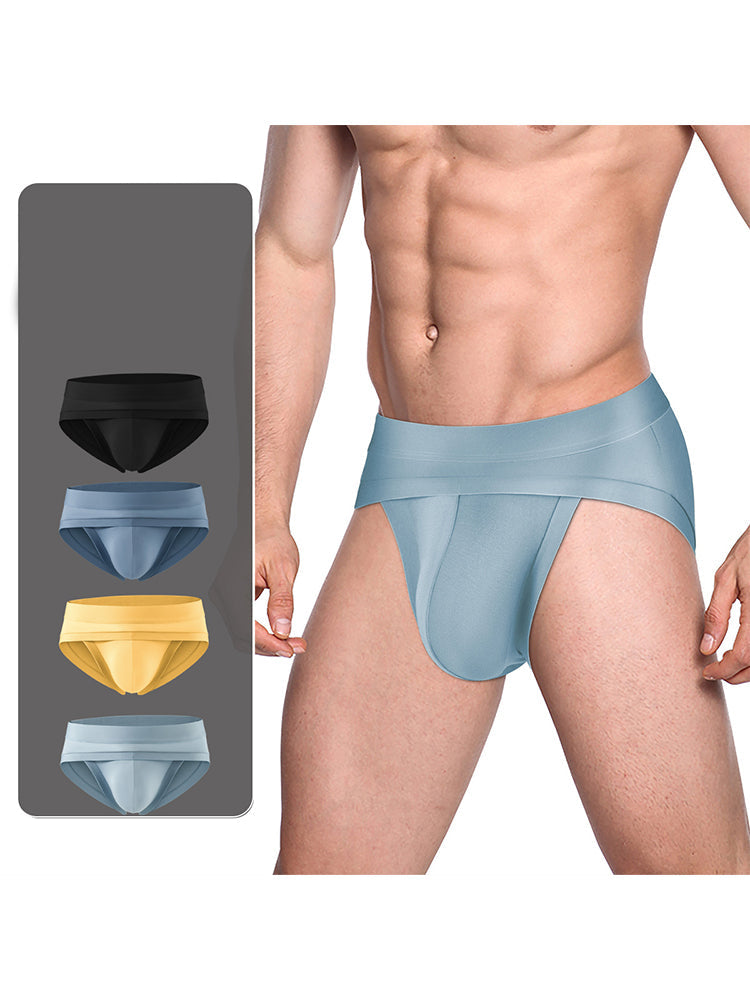 2 Pack Men's Ultra-Soft Fabric Stretch Fit Supportive Pouch Breathable Briefs | dmunderwear detail image 3