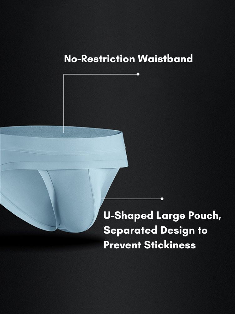 2 Pack Men's Ultra-Soft Fabric Stretch Fit Supportive Pouch Breathable Briefs | dmunderwear detail image 5