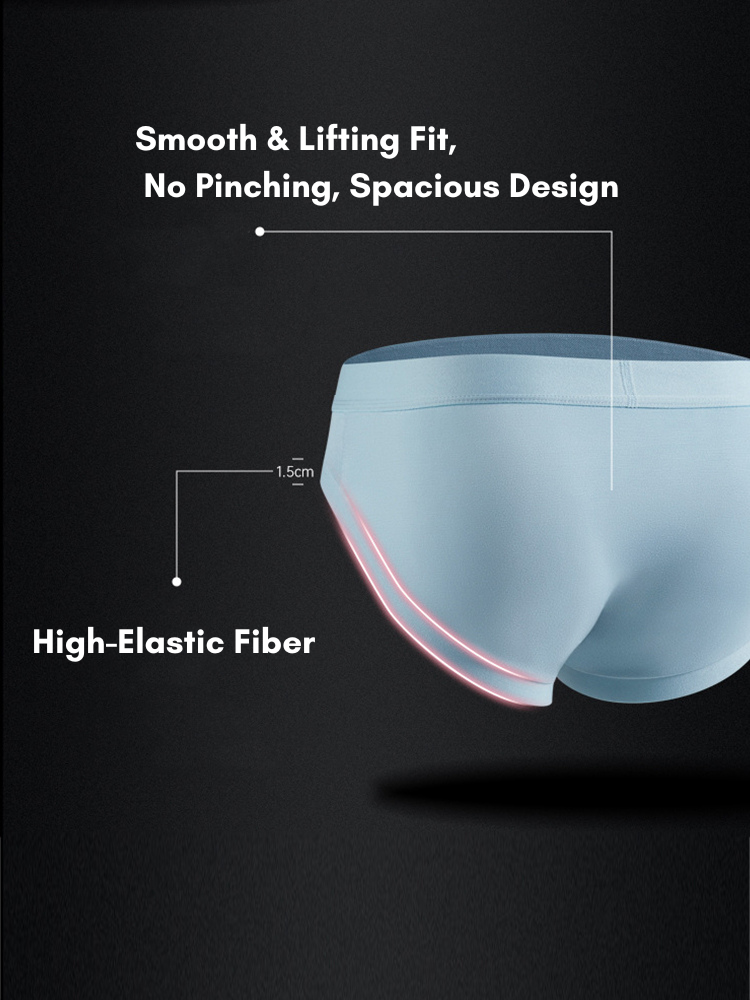 2 Pack Men's Ultra-Soft Fabric Stretch Fit Supportive Pouch Breathable Briefs | dmunderwear detail image 6