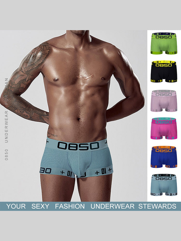 2 Pack Men's Ultra-Soft High-Stretch Cotton Shaping Trunks | dmunderwear detail image 3