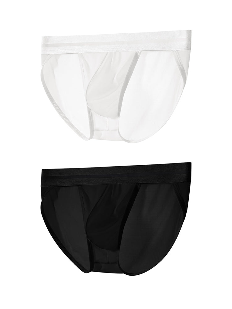 2 Pack Men's Ultra-Soft Ice Silk Quick-Dry Smooth Cooling Briefs | dmunderwear detail image 16