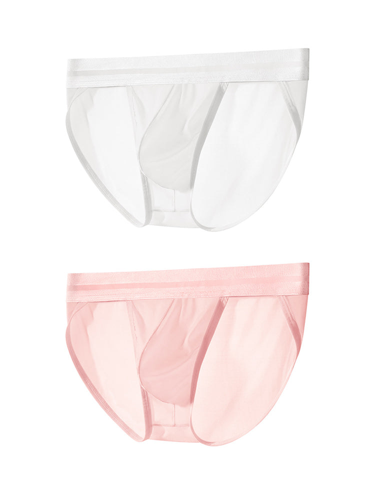 2 Pack Men's Ultra-Soft Ice Silk Quick-Dry Smooth Cooling Briefs | dmunderwear detail image 2