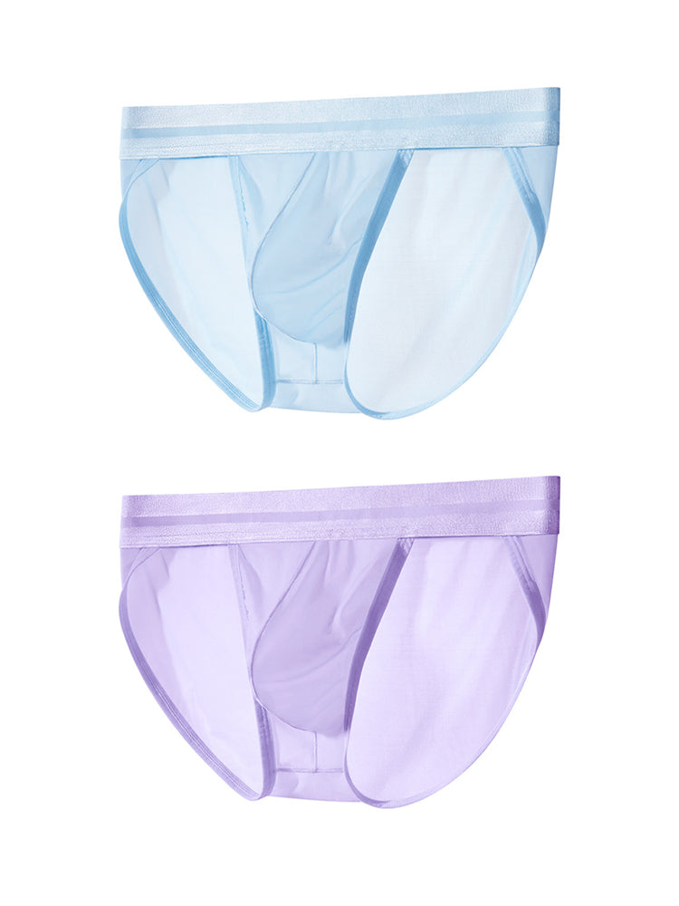 2 Pack Men's Ultra-Soft Ice Silk Quick-Dry Smooth Cooling Briefs | dmunderwear detail image 9