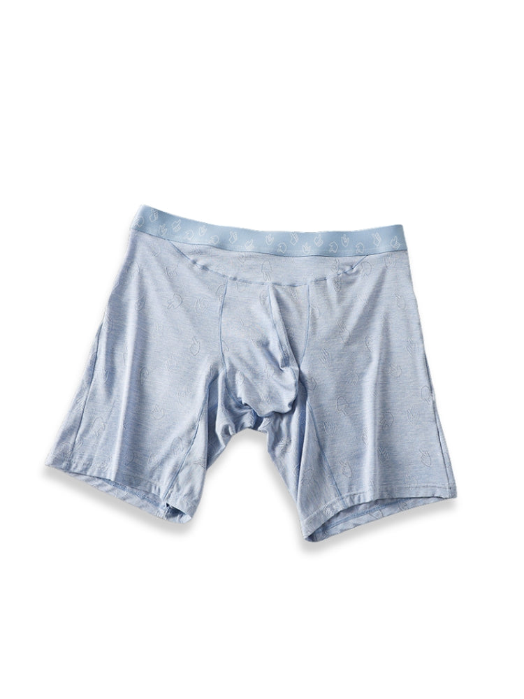 2 Pack Men's Ultra-Soft Mid-Rise High-Stretch Printed Boxers Briefs | dmunderwear detail image 4
