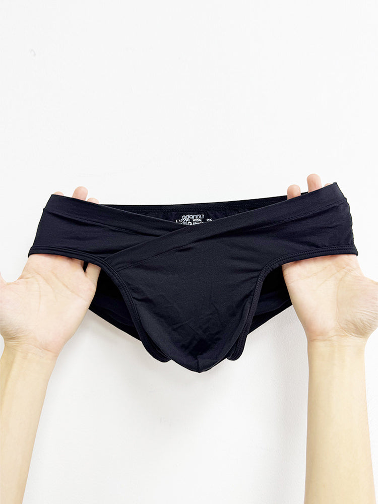 2 Pack Men's Ultra-Soft Modal Breathable Mesh Ice Silk Briefs | dmunderwear detail image 11