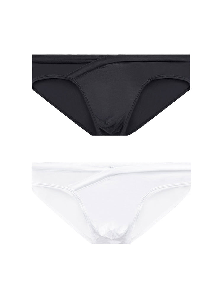 2 Pack Men's Ultra-Soft Modal Breathable Mesh Ice Silk Briefs | dmunderwear variant image