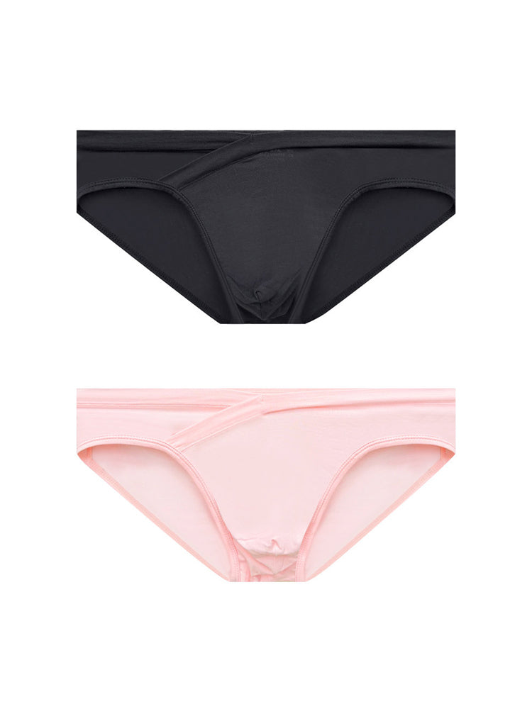2 Pack Men's Ultra-Soft Modal Breathable Mesh Ice Silk Briefs | dmunderwear detail image 8