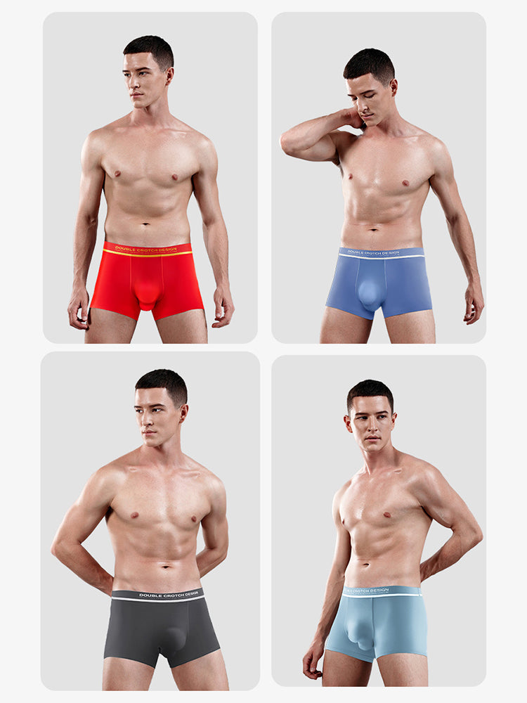 2 Pack Men's Ultra-Soft Modal Double Supportive Pouch Skin-Friendly Soft Trunks | dmunderwear detail image 12