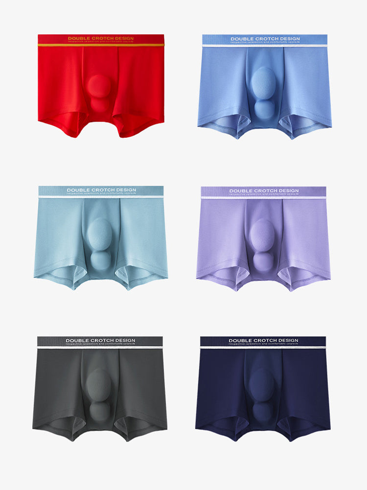 2 Pack Men's Ultra-Soft Modal Double Supportive Pouch Skin-Friendly Soft Trunks | dmunderwear detail image 13
