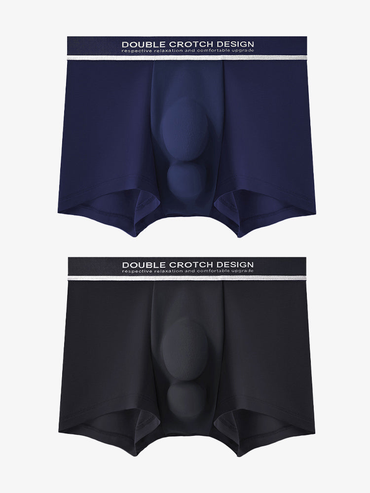 2 Pack Men's Ultra-Soft Modal Double Supportive Pouch Skin-Friendly Soft Trunks | dmunderwear detail image 14