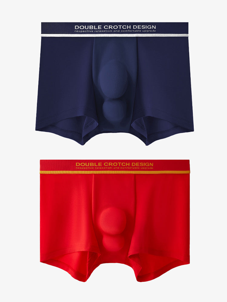 2 Pack Men's Ultra-Soft Modal Double Supportive Pouch Skin-Friendly Soft Trunks | dmunderwear detail image 2