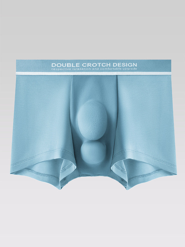 2 Pack Men's Ultra-Soft Modal Double Supportive Pouch Skin-Friendly Soft Trunks | dmunderwear detail image 20