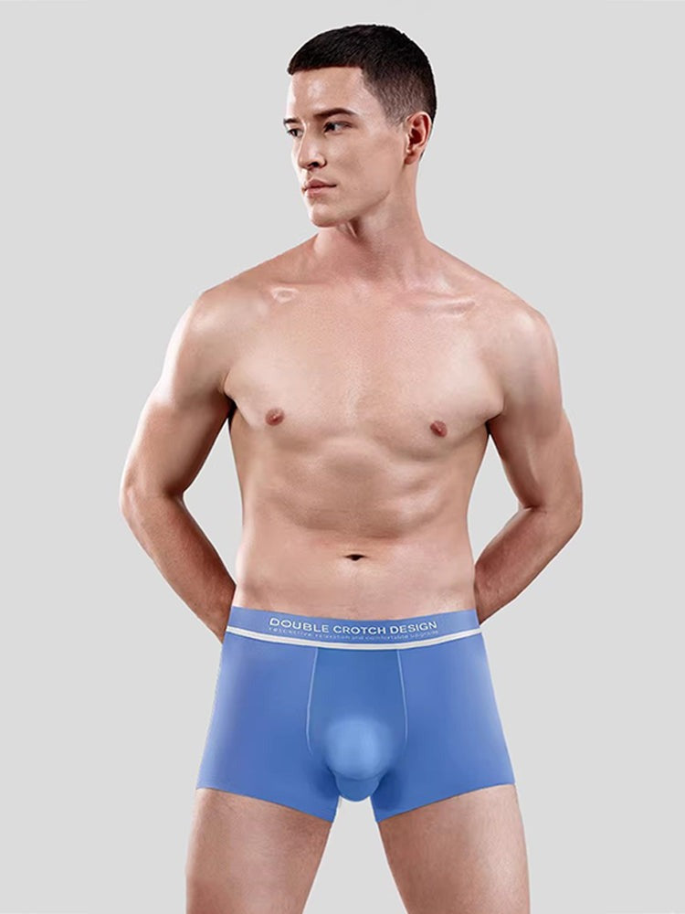 2 Pack Men's Ultra-Soft Modal Double Supportive Pouch Skin-Friendly Soft Trunks | dmunderwear detail image 3