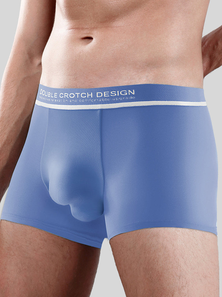 2 Pack Men's Ultra-Soft Modal Double Supportive Pouch Skin-Friendly Soft Trunks | dmunderwear detail image 4