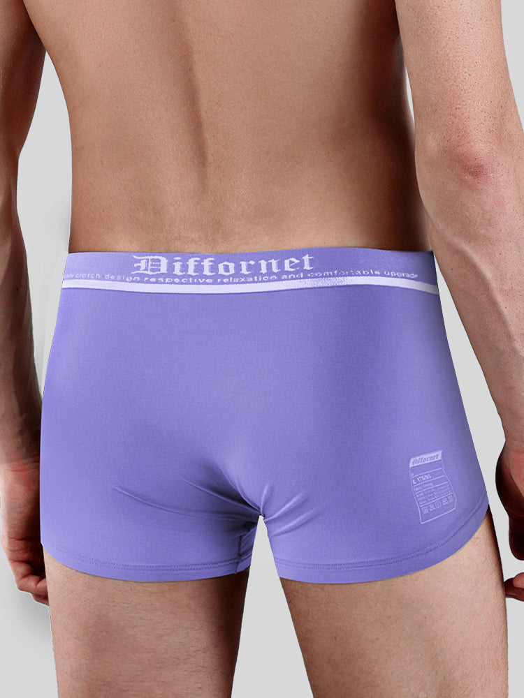 2 Pack Men's Ultra-Soft Modal Double Supportive Pouch Skin-Friendly Soft Trunks | dmunderwear detail image 5