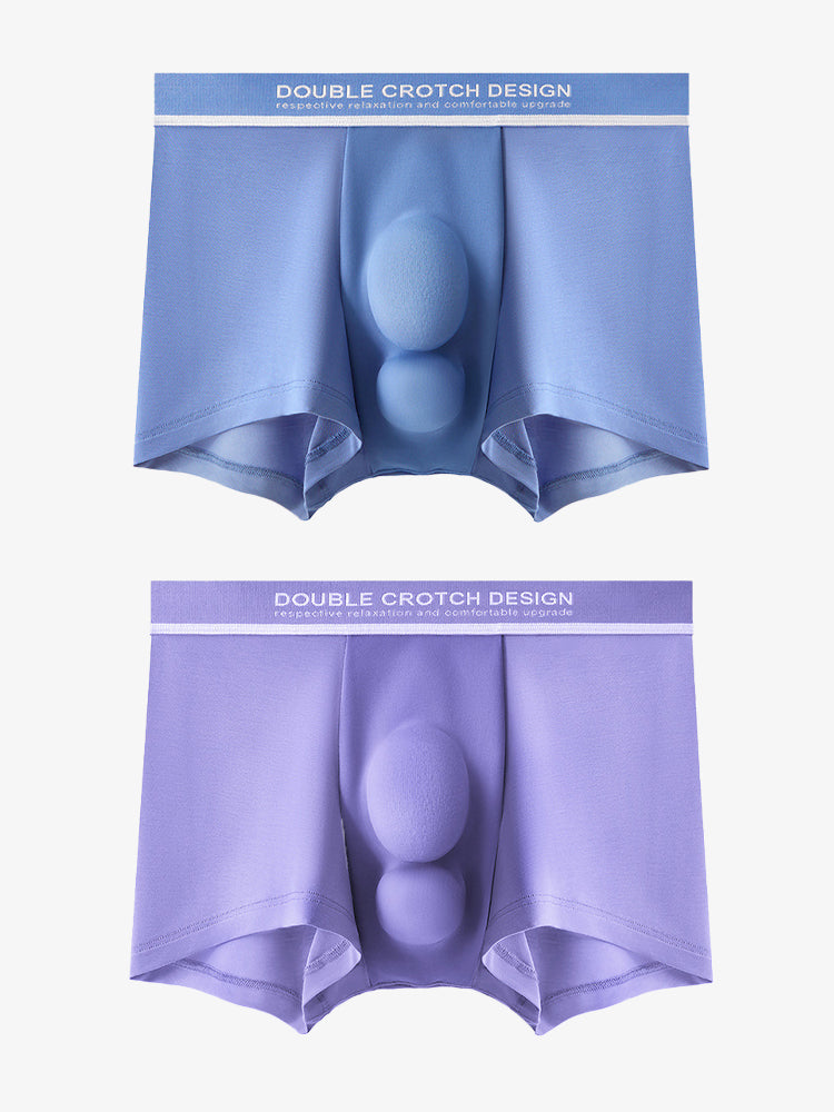 2 Pack Men's Ultra-Soft Modal Double Supportive Pouch Skin-Friendly Soft Trunks | dmunderwear detail image 8